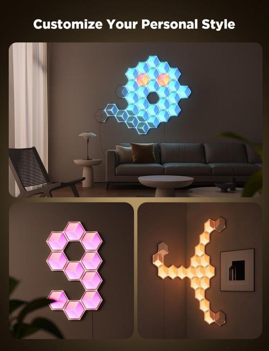Productafbeelding Govee paneelverlichting Glide Hexa Ultra, 7-pak (130 lm)