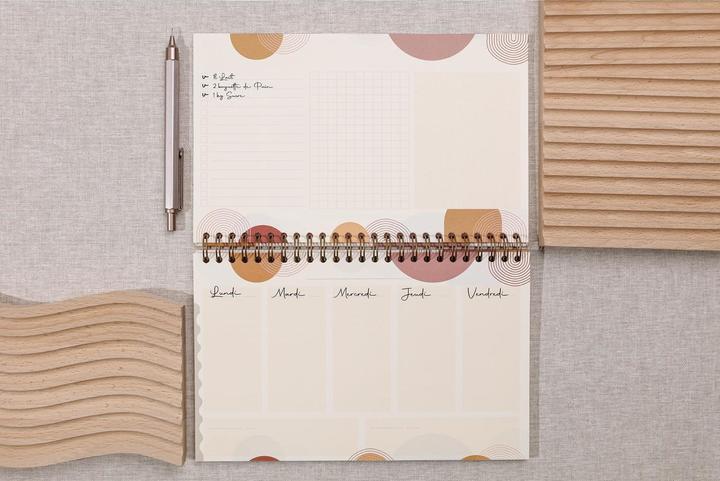 Image du produit Clairefontaine bloc-notes planner reliure intégrale en-tête 53 feuillets imprimés terracotta