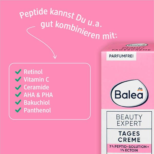 Produktbild dm Balea Beauty Expert Tagescreme mit 3% Peptid-Solution & 1% Ectoin (50 ml, Tagescreme)