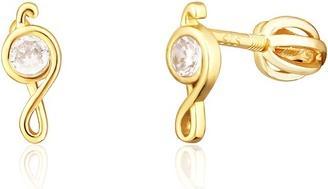 Produktbild JVD Gold Plated Treble Clef Earrings With Zircons