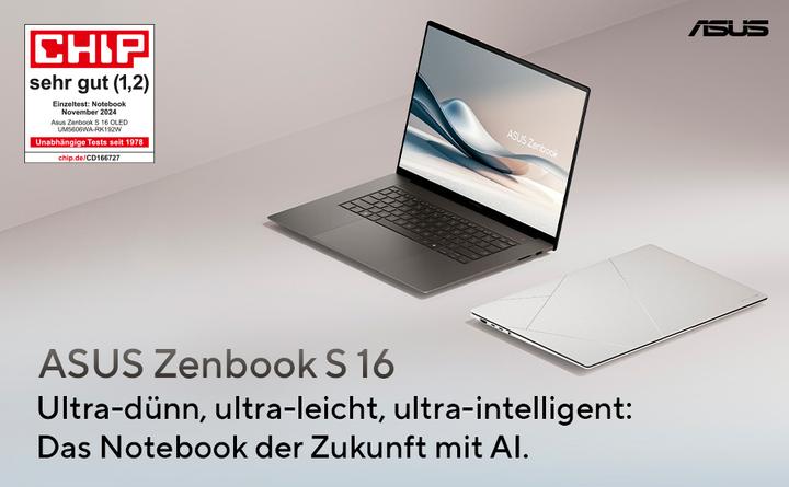 Image du produit ASUS Zenbook S 16 (16", AMD Ryzen AI 9 365, 24 Go, 1000 Go, DE)