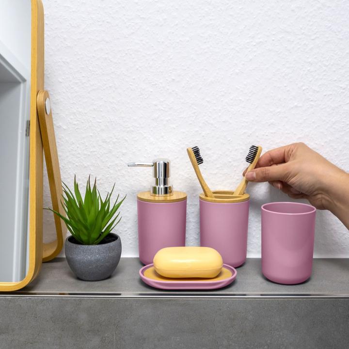 Immagine prodotto Intirilife Badezimmer Zubehör Set inkl. Zahnputzbecher Seifenschale Seifenspender Toilettenbürste