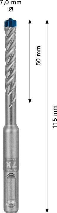 Productafbeelding Bosch Professional Zubehör Expert SDS plus-7X klopboormachine, 7 x 50 x 115 mm (7 mm)