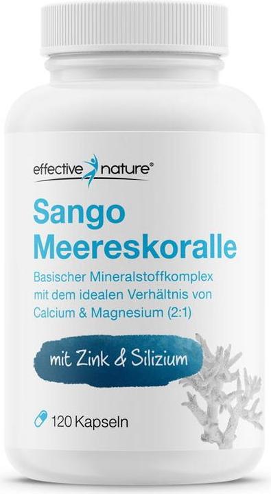 Actual product image Effective Nature Sango coral with zinc and silicon 120 capsules (120 Piece, Capsules, 120 g)