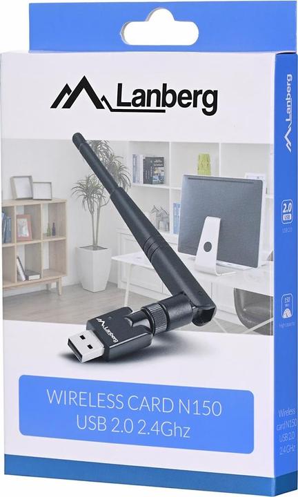 Actual product image Lanberg NC-0150-WE Network card WLAN 2400 Mbit/s (USB)