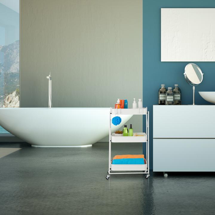 Actual product image Relaxdays trolley on wheels
