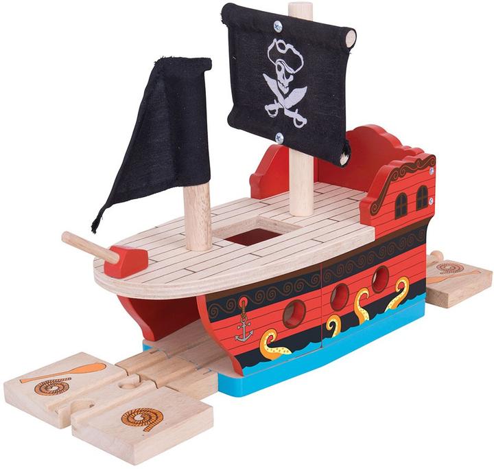 Image du produit Bigjigs Bateau pirate en bois sur rails
