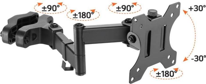 Immagine prodotto Techly Supporto a palo per TV LED LCD 17"-32",Nero (Muro, 32", 8 kg)