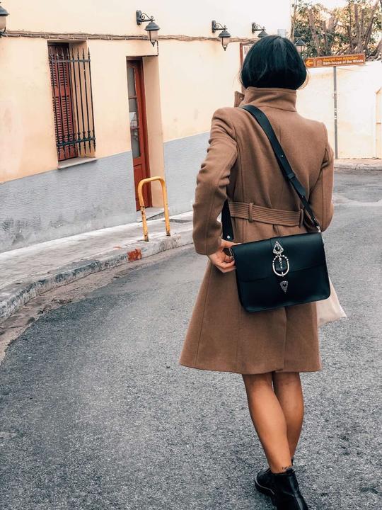Image du produit Only-Bags.Store Sac bohème, sac bandoulière en cuir, sac à main en cuir noir, en cuir pleine fleur