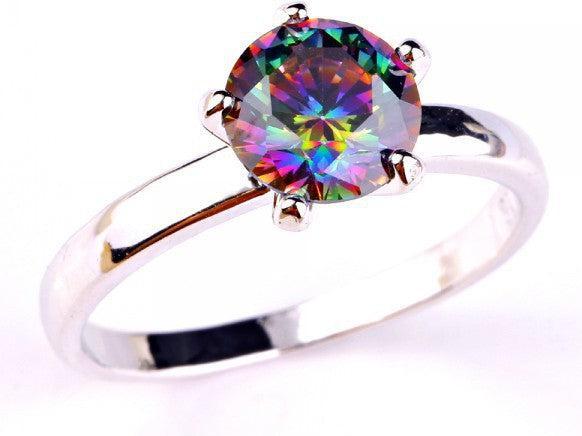 Produktbild Hermex versilberter Ring mit Regenbogen Topas - Gr. 57 / Size 8 (57)