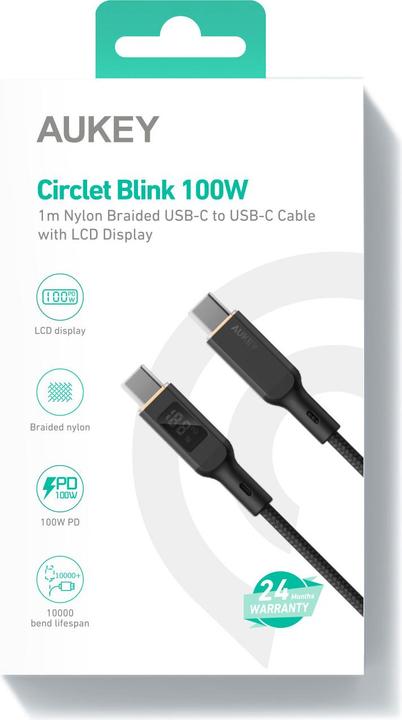 Actual product image Aukey USB-C – USB-C Display (1 m, USB 2.0)