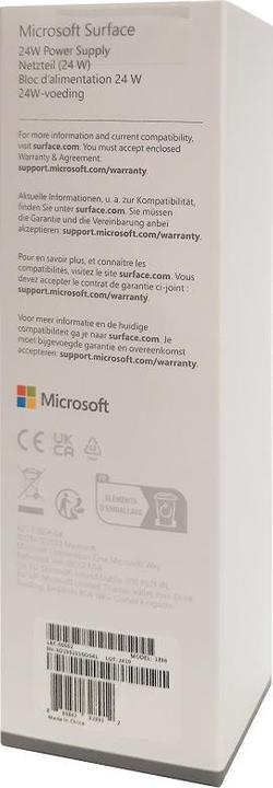 Valori nutrizionali e ingredienti Microsoft Alimentatore di superficie da 24W per aziende (CH, DE, AT, FR, BEL, NLD, Eng. Intl.) (24 W)