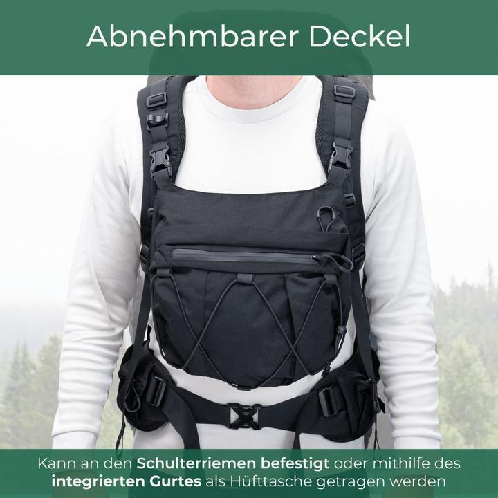 Image du produit Steinwood Trekkingrucksack 70L, Wanderrucksack, wasserabweisend mit Regenhülle (70 l)