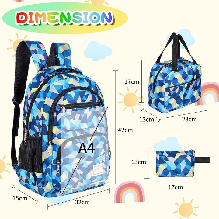 Actual product image Sciphylia Schulrucksack-Set mit Lunchpaket & Federmäppchen