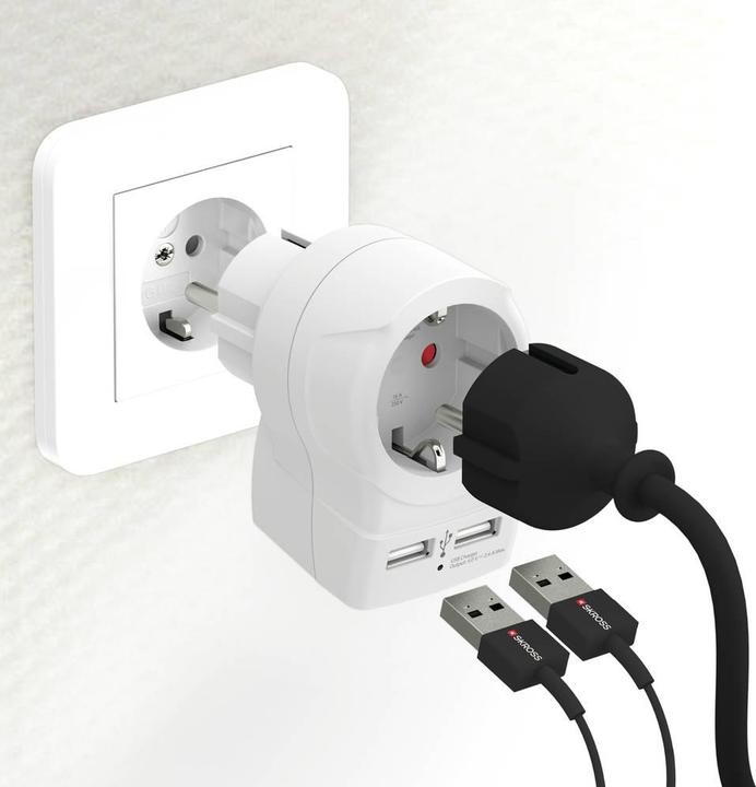 Produktbild Skross 1500282 Zwischensteckdose mit USB Weiss