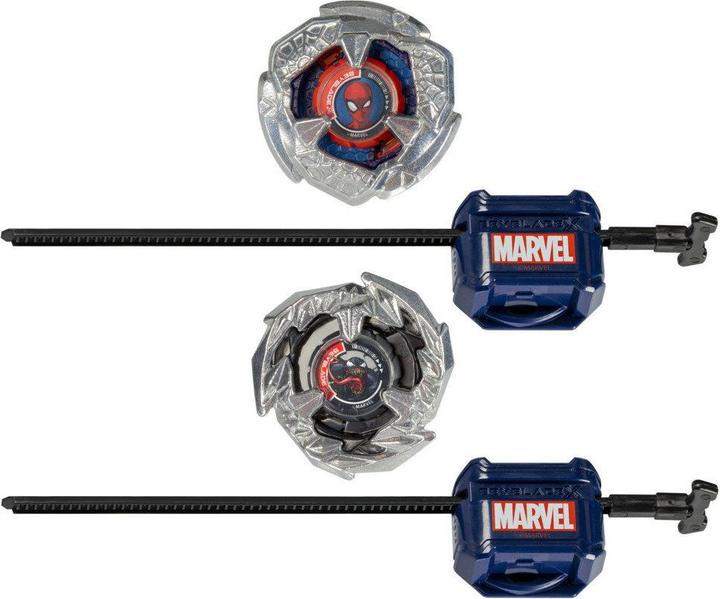Actual product image Hasbro Beyblade X Marvel Collab Spider-Man 3-60F vs. Venom 3-80N Multipack Set (German)