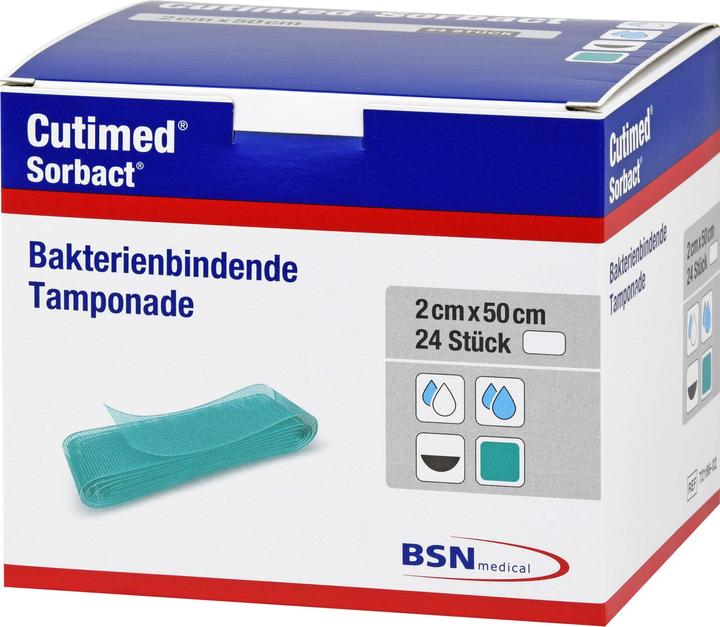 Produktbild BSN Cutimed Sorbact Tamponaden 2x50cm, 24 St TPO