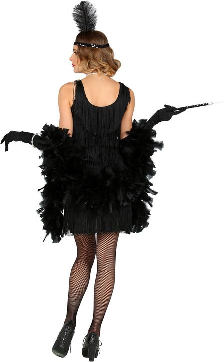 Produktbild Widmann Fransen Kleid, Stirnband mit Feder Schwarz (XS, S, M, L, XL)