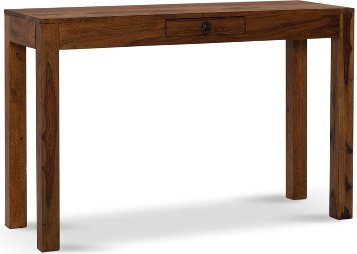Produktbild FineBuy Schreibtisch Bürotisch 118 cm Sheesham Massivholz Laptoptisch Schublade (118 x 40 x 70 cm)