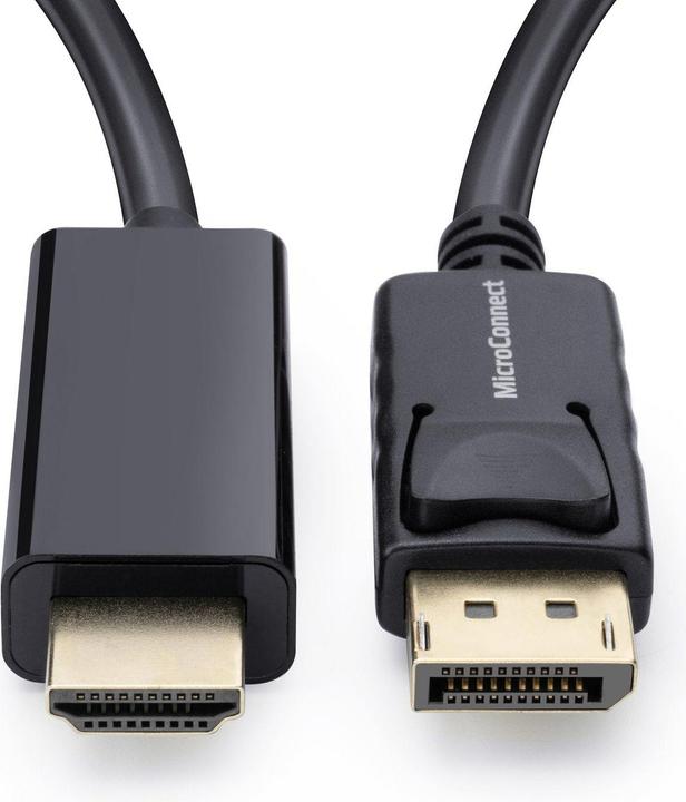 Actual product image MicroConnect DisplayPort to HDMI Cable 1m Male (1 m, DisplayPort)