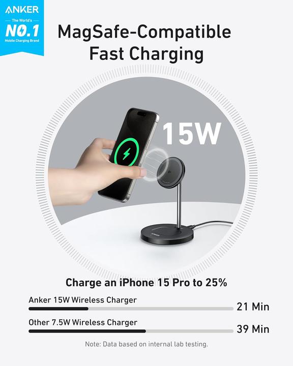 Immagine prodotto Anker - MagGo Wireless Charger (2-in-1 Stand) (15 W)