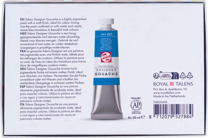 Image du produit Talens Gouache extrafine en tubes (Multicolore, 20 ml)