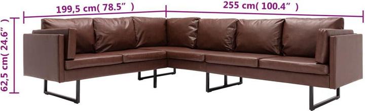 Immagine prodotto VidaXL Ecksofa Kunstleder Braun,Farbe: Braun,Material: Holz. Stahl (Divano ad angolo)