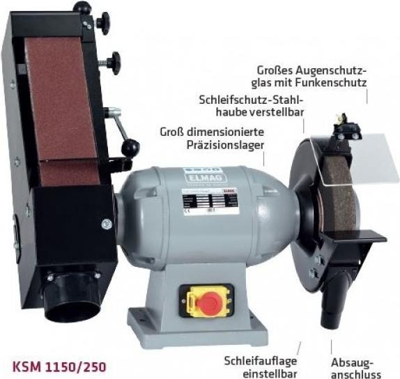 Produktbild Elmag Kombi-Schleifmaschine KSM 1150/250, 400 Volt (Doppelschleifer, 1220 W)