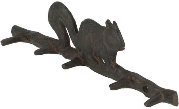 Immagine prodotto Esschert Design Gancio da parete Scoiattolo su ramo marrone scuro, 36,4 x 10,7 cm