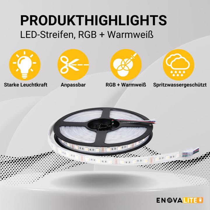 Produktbild Enovalite LED-Streifen (Warmweiss, 500 cm, Indoor)