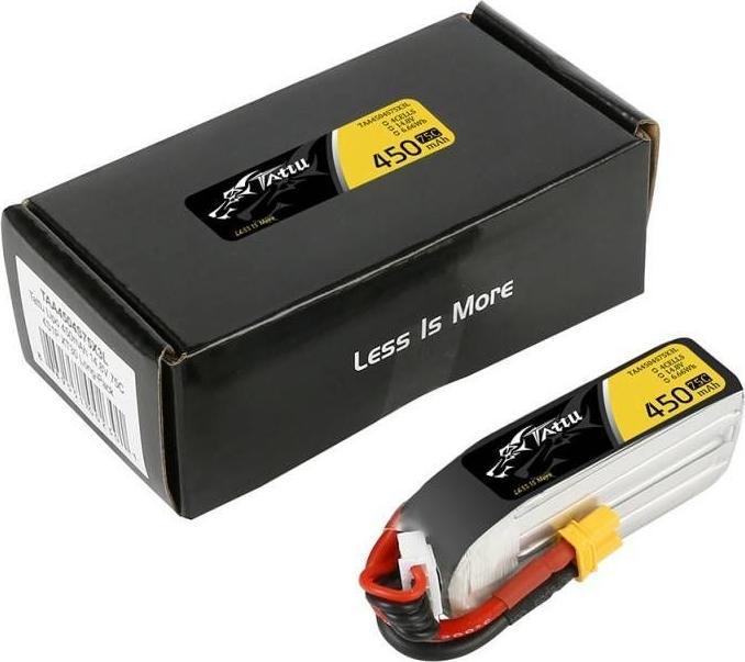 Actual product image Tattu RC Battery LiPo 450 mAh 14.8 V 75C Long (14.80 V, 450 mAh)
