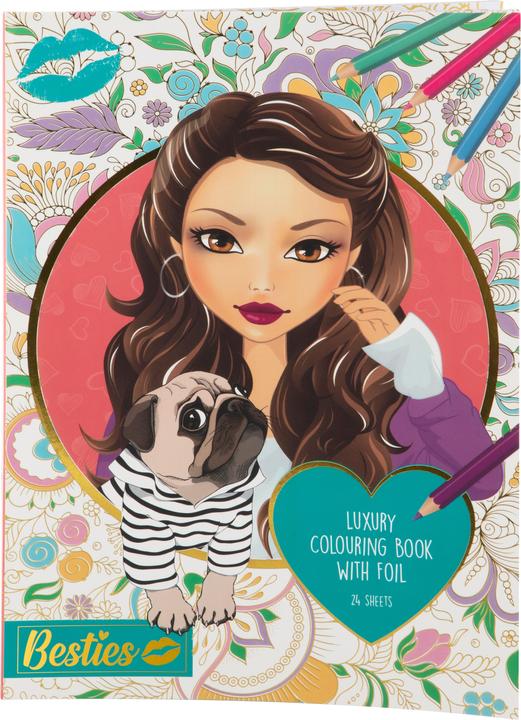 Actual product image Besties Luxury colouring book with foil, A4, 24 sheets