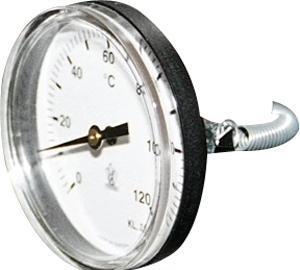 Produktbild Csdk SL Csslr Plus Klemmthermometer 0 - 120°C, montiert mit Stahlklemmband