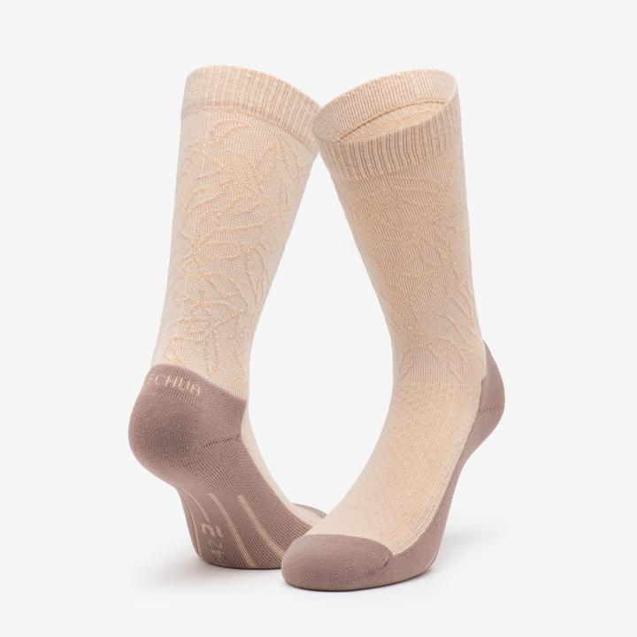 Produktbild Quechua Wandersocken hoch Lyocell & Leinen 2 Paar Hike 100 Lime & Flore (39, 42)