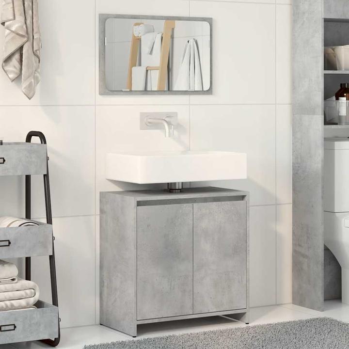 Produktbild VidaXL 2-tlg. Badmöbel-Set Betongrau Holzwerkstoff