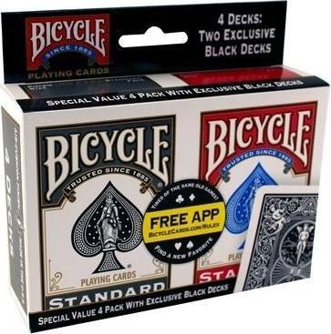 Bicycle Rider Back cards in a 4-pack