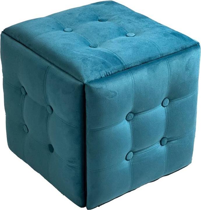 Produktbild Go Gift Puff-Transformator 5in1 - 5 Hocker in 1 Pouffe blauer Samt