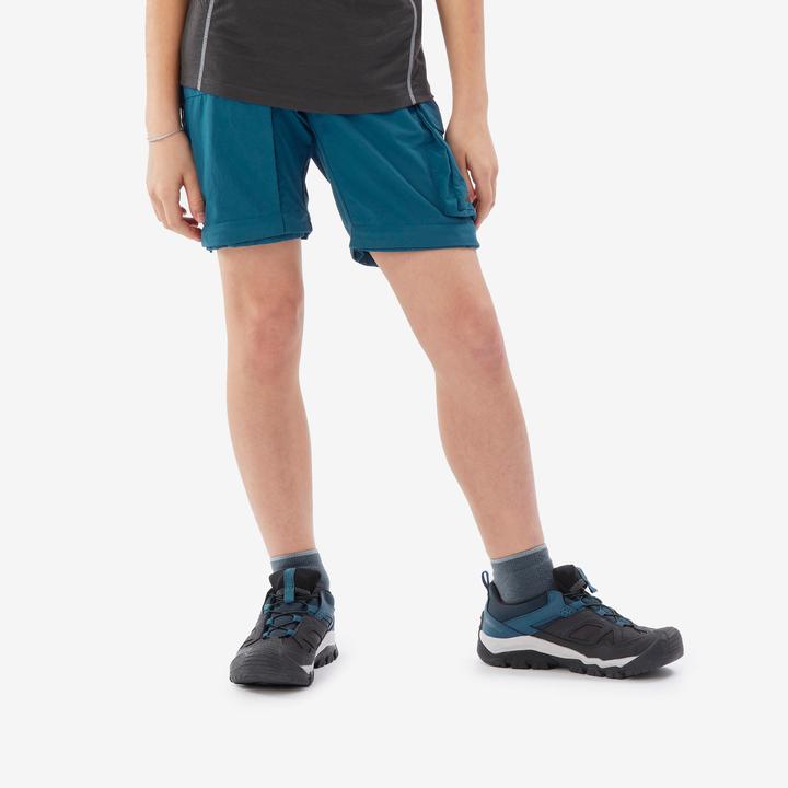 Image du produit Quechua Pantalon modulable de randonnée enfant 7-15 ans, MH500 bleu (10, 11, 12)