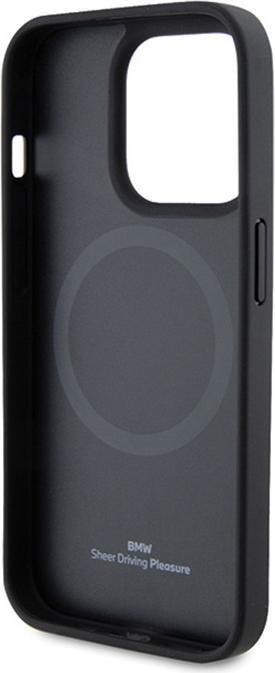 Actual product image BMW BMHMP15XSLLBK iPhone 15 Pro Max 6.7" czarny/black MagSafe Leather Hot Stamp (Apple iPhone 15 Pro Max)