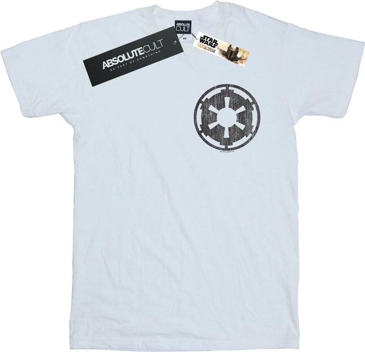 Immagine prodotto Star Wars The Mandalorian Galactic Empire Insignia Breast Print Maglietta Ampia Donna (XL)