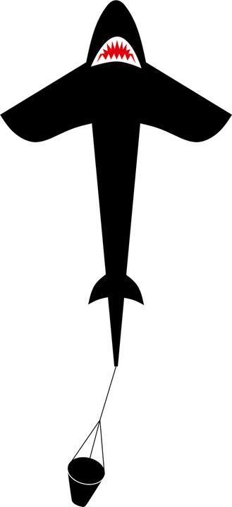 Produktbild Invento Drachen Ecoline Shark Kite 95x150 cm, ab 5 Jahren, inkl. Griff mit 25 m Schnur