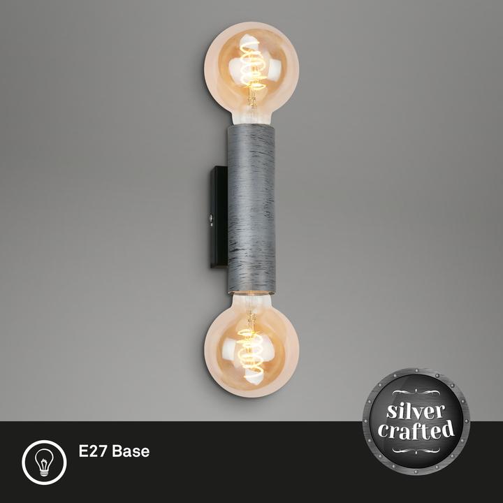 Produktbild Briloner Wandleuchte, antik-silber / schwarz, 2xE27/max.10W (E27)