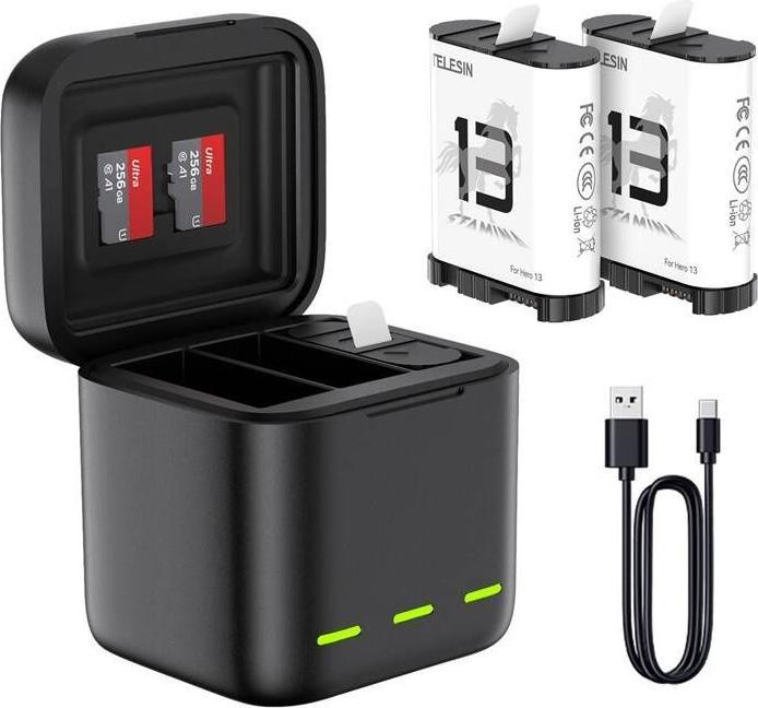 Produktbild Telesin Three-channel battery charger for GoPro Hero 13 Black (S0-BCG-10-TGP) (Hero 13 Black)