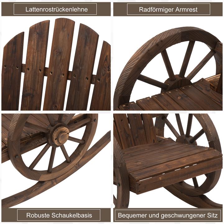Produktbild Outsunny Schaukelstuhl im Wagenrad-Design