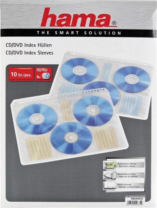 Actual product image Hama 1x10 CD-ROM index sleeves
