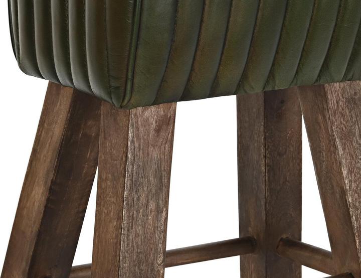 Produktbild DKD Home Decor Stool Wood Brown Leather Green (41 x 30 x 79 cm)