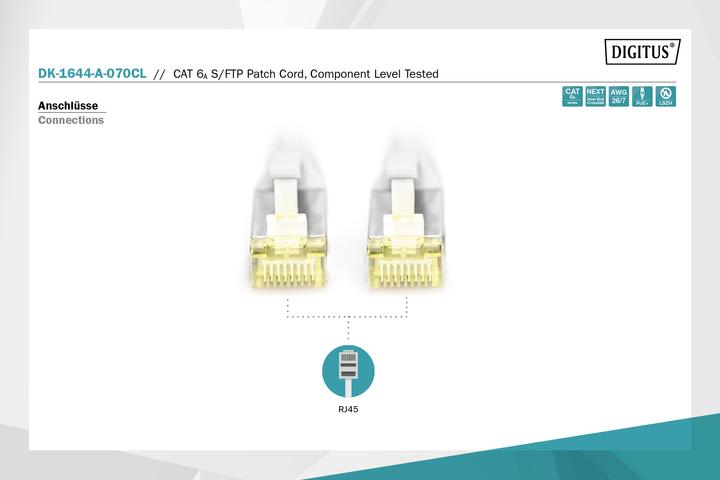 Actual product image Digitus CAT 6A S/FTP patch cord, Component Level tested (S/FTP, CAT6a, 7 m)