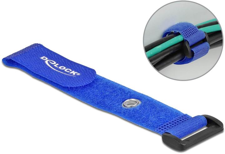 Image du produit Delock Serre-câbles velcro avec boucle et oeillet de fixation L 190 x l 25 mm bleu 5 pièces (Serre-câbles velcro, 190 mm, 5 pcs)