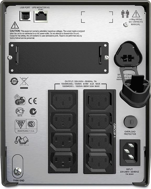 Produktbild APC Smart-UPS Unterbrechungsfreie Stromversorgungen (1000 VA, 670 W, Line-Interaktiv USV)
