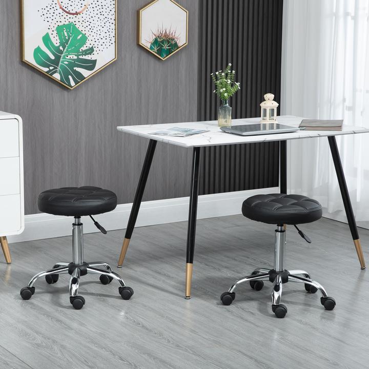 Immagine prodotto Homcom Set di 2 sgabelli a rotelle